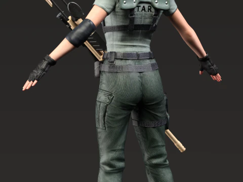 JILL VALENTINE - Classic STARS Outfit 3D Model