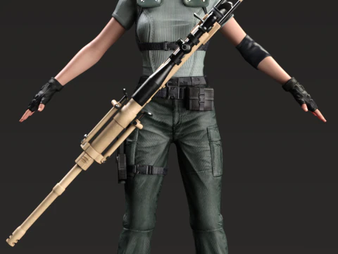 JILL VALENTINE - Classic STARS Outfit 3D Model