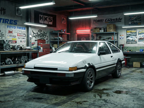 TOYOTA AE86 SPRINTER TRUENO - İlk D - JDM Efsanesi 3D Model