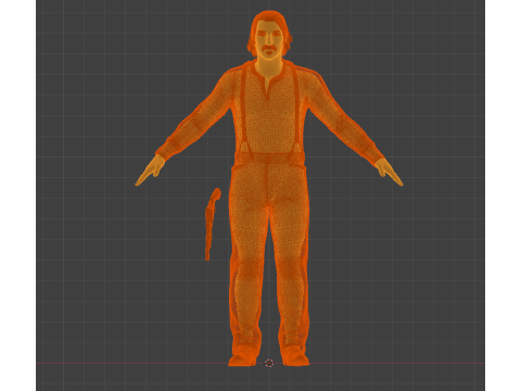 VAN DER LINDE BELANDA - Pemimpin Penjahat Wild West Model 3D