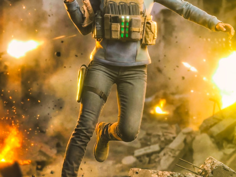 ДЖО Зої Салдана - левиця зі спецоперацій 3D Модель