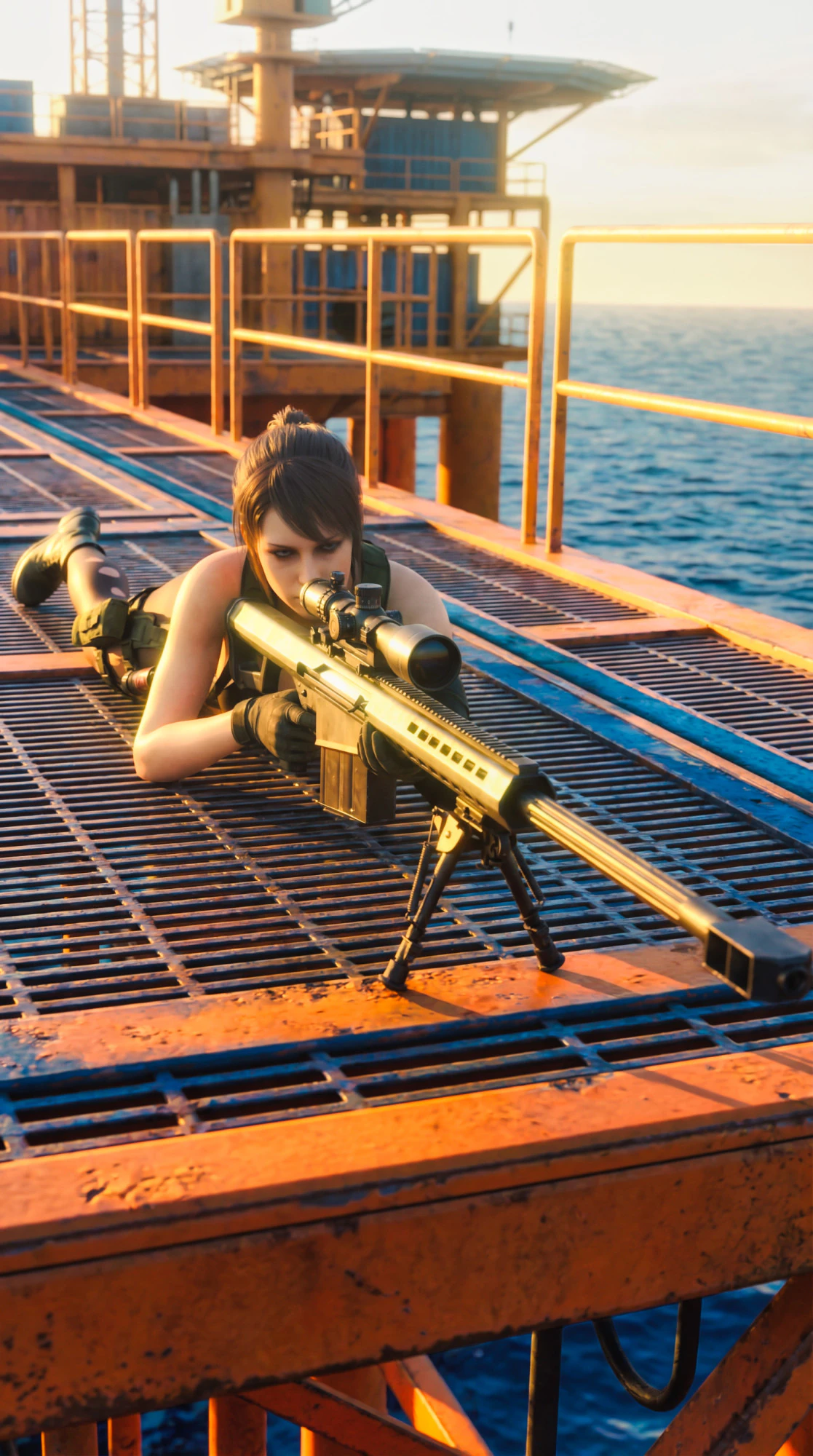 The Silent Sniper Quiet 3D Model .c4d .max .obj .3ds .fbx .stl .blend 