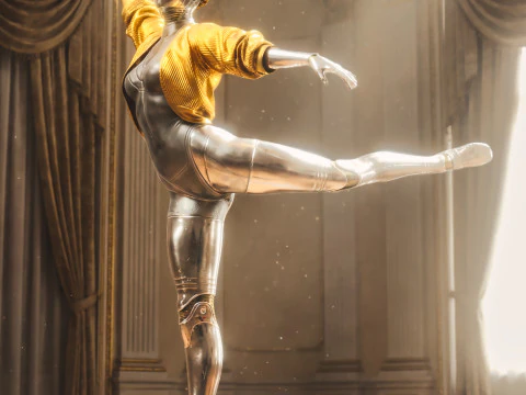 O Guardião Dourado Coração Gêmeo Atômico Modelo 3D