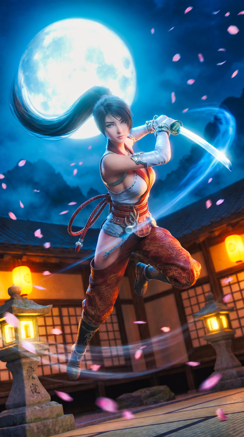 Die Flamme des Drachen Momiji 3D Modell .c4d .max .obj .3ds .fbx .stl .blend 