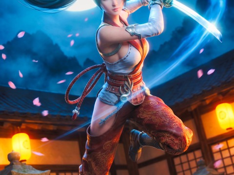 Die Flamme des Drachen Momiji 3D Modell