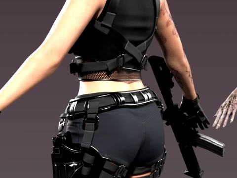 Claire Redfield Undead Stalker - Pacchetto Survival Horror Modello 3D