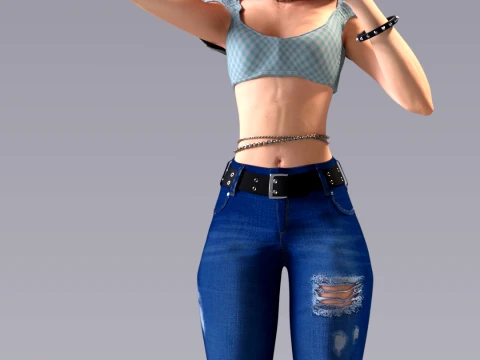 Gwen Stacy - &Ccedil;ok Y&ouml;nl&uuml; Etkileyici Sokak Stili 3D Model