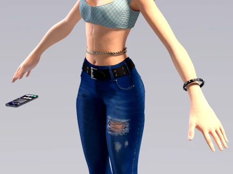 Gwen Stacy - Multiversal Influencer Street Style 3D Model