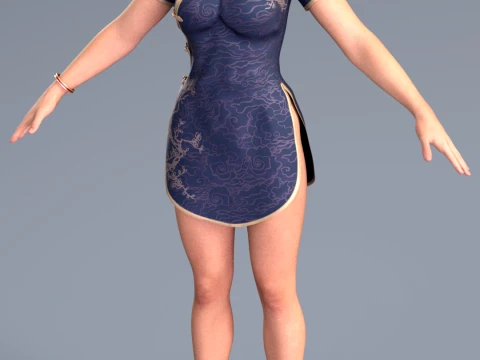Kasumi - The Moonlight Kunoichi Azure Silk Edition 3D Model