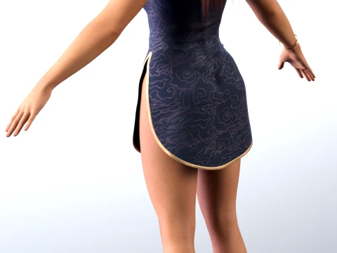 Kasumi - The Moonlight Kunoichi Azure Silk Edition 3D Model