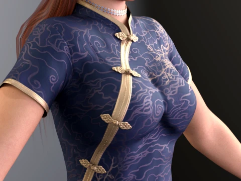 Kasumi - The Moonlight Kunoichi Azure Silk Edition 3D Model