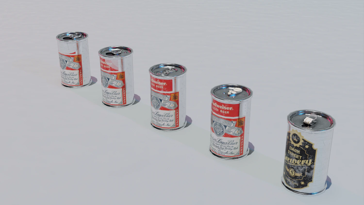 Old beer cans 3D Model .c4d .max .obj .3ds .fbx .stl .blend 