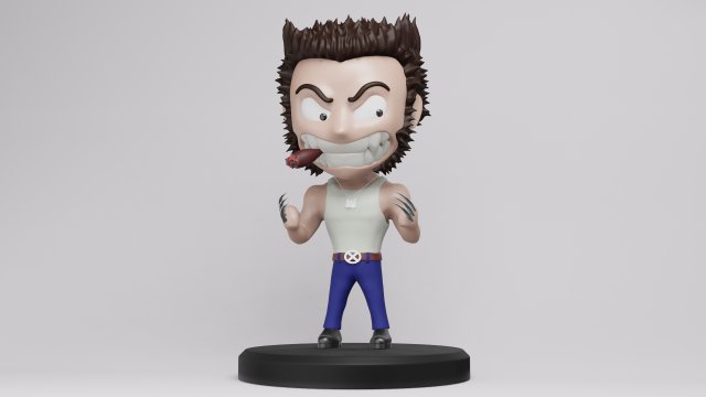 Wolverine Logan 001 3D Модель .c4d .max .obj .3ds .fbx .stl .blend 