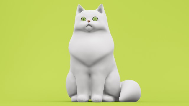 Persian Cat 001 3D Model .c4d .max .obj .3ds .fbx .stl .blend 
