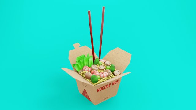 Noodle Box 001 3D Model .c4d .max .obj .3ds .fbx .stl .blend 
