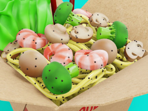 Noodle Box 001 3D Model