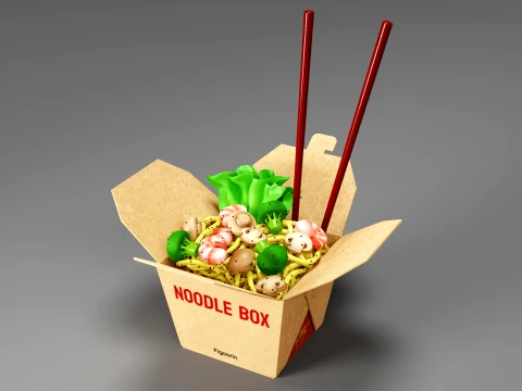 Noodle Box 001 3D Model