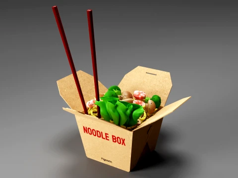 Noodle Box 001 3D Model