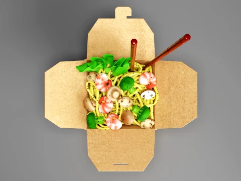 Noodle Box 001 3D Model