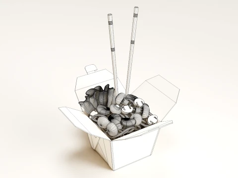 Noodle Box 001 3D Model