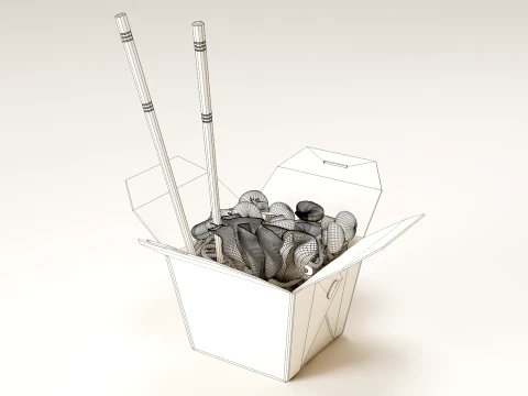 Noodle Box 001 3D Model