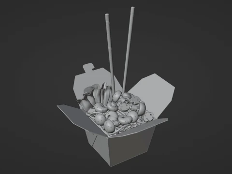Noodle Box 001 3D Model