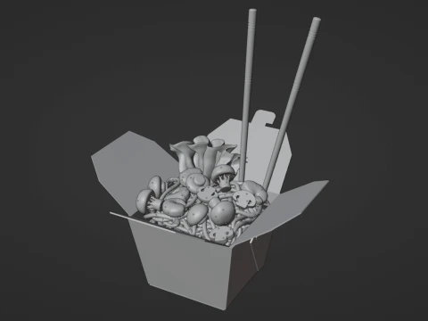 Noodle Box 001 3D Model