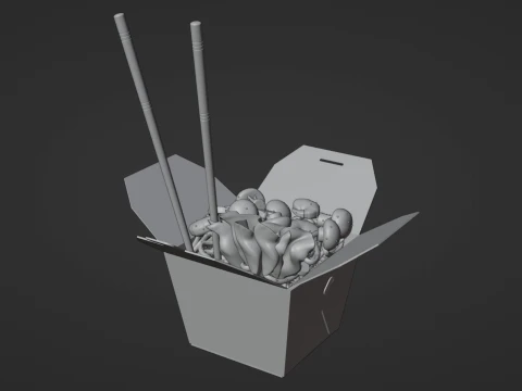 Noodle Box 001 3D Model