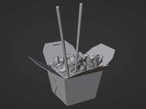 Noodle Box 001 3D Model