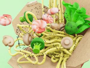 Noodle Box 002 3D Model
