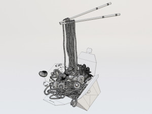 Noodle Box 002 3D Модель