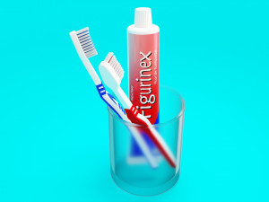 Toothpaste and Toothbrush 001 Modelo 3D