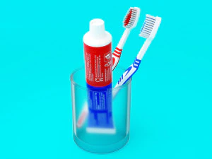 Diş Macunu ve Diş Fır&ccedil;ası 001 3D Model