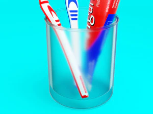 Diş Macunu ve Diş Fır&ccedil;ası 001 3D Model