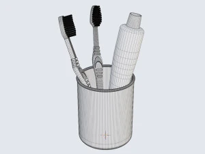 Diş Macunu ve Diş Fır&ccedil;ası 001 3D Model