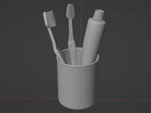 Diş Macunu ve Diş Fır&ccedil;ası 001 3D Model