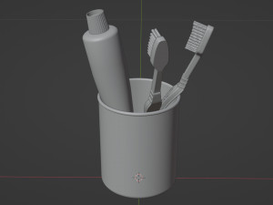 Toothpaste and Toothbrush 001 Modelo 3D
