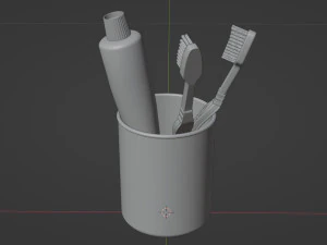 Diş Macunu ve Diş Fır&ccedil;ası 001 3D Model