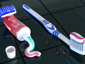 Toothpaste and Toothbrush 002 3D Model
