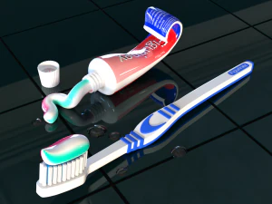 Toothpaste and Toothbrush 002 3D Model