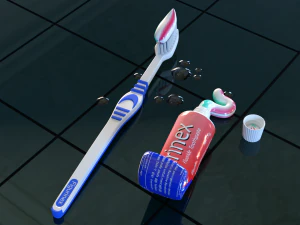Toothpaste and Toothbrush 002 3D Model