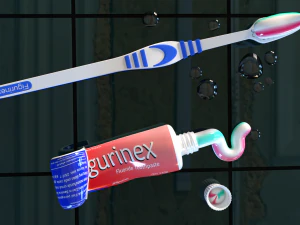 Toothpaste and Toothbrush 002 3D Model
