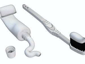Toothpaste and Toothbrush 002 Model 3D