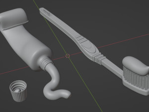 Toothpaste and Toothbrush 002 Model 3D