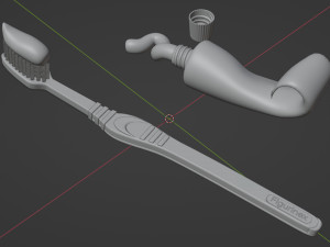 Toothpaste and Toothbrush 002 Model 3D