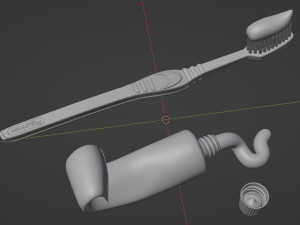 Toothpaste and Toothbrush 002 Model 3D