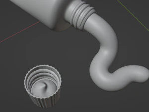 Toothpaste and Toothbrush 002 3D Model