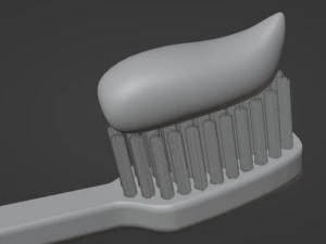 Toothpaste and Toothbrush 002 3D Model