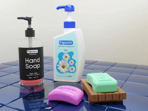 Bar Soap and Liquid Soap 001 3D Model