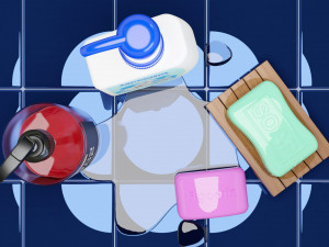 Bar Soap and Liquid Soap 001 3D Model